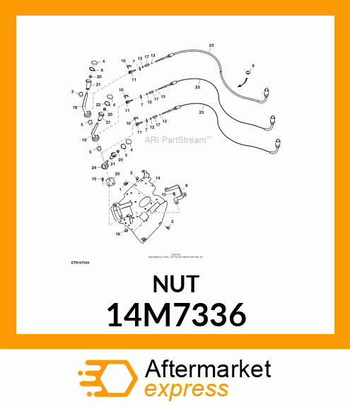 NUT, METRIC, L.H. THREAD HEX 14M7336