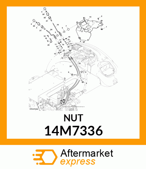 NUT, METRIC, L.H. THREAD HEX 14M7336