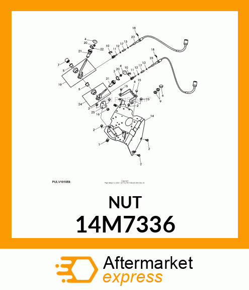 NUT, METRIC, L.H. THREAD HEX 14M7336