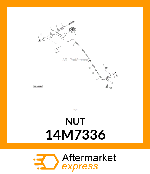 NUT, METRIC, L.H. THREAD HEX 14M7336