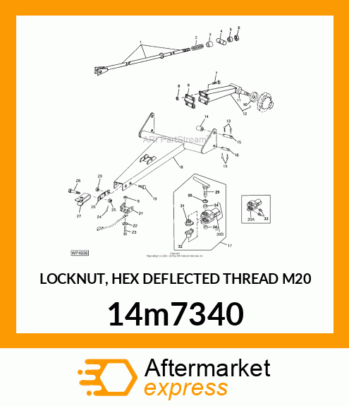 LOCKNUT, HEX DEFLECTED THREAD M20 14m7340