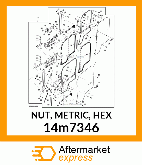 NUT, METRIC, HEX 14m7346