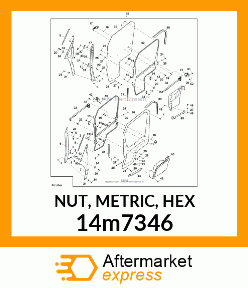 NUT, METRIC, HEX 14m7346