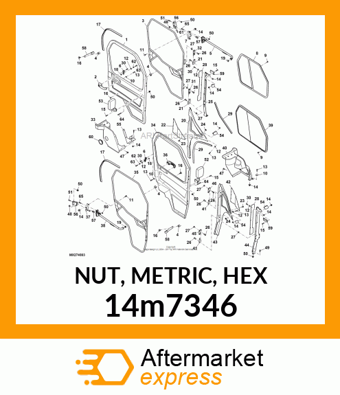 NUT, METRIC, HEX 14m7346