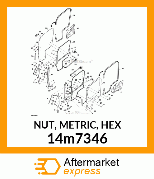 NUT, METRIC, HEX 14m7346