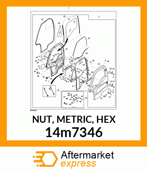 NUT, METRIC, HEX 14m7346