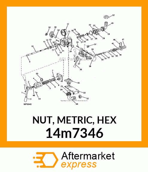 NUT, METRIC, HEX 14m7346