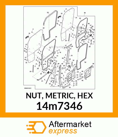 NUT, METRIC, HEX 14m7346