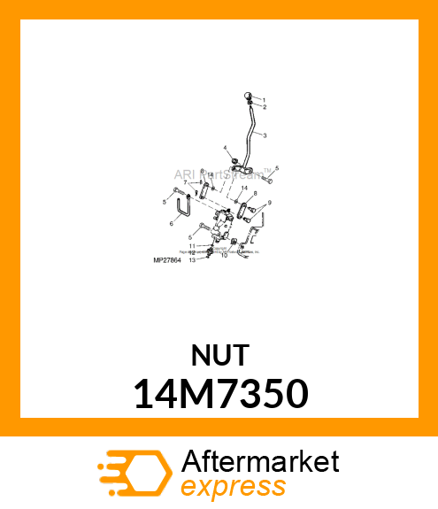 NUT, METRIC, HEX PREVAILING TORQUE 14M7350