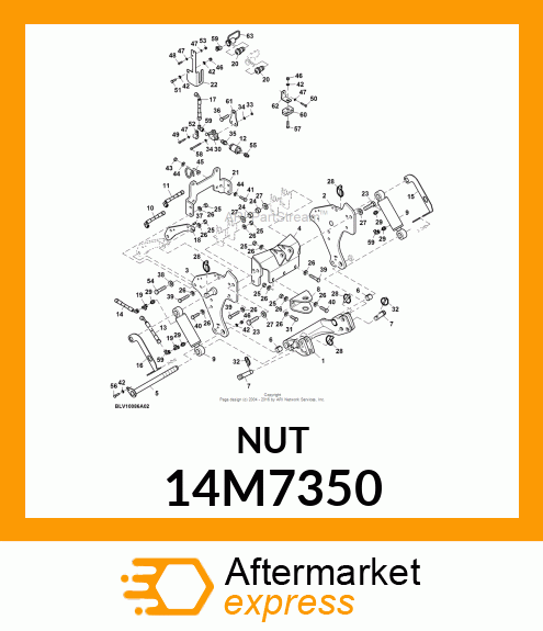 NUT, METRIC, HEX PREVAILING TORQUE 14M7350