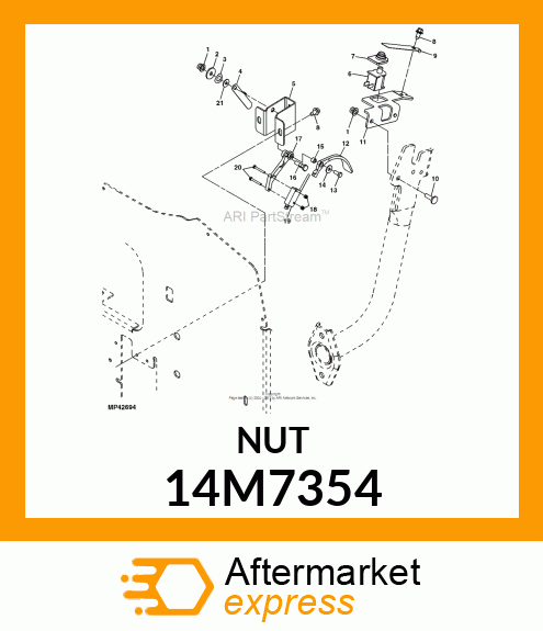 NUT, METRIC, HEX PREVAILING TORQUE 14M7354