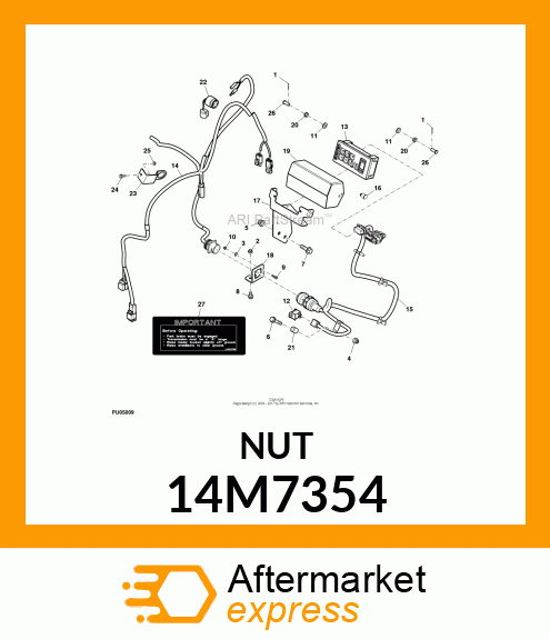 NUT, METRIC, HEX PREVAILING TORQUE 14M7354