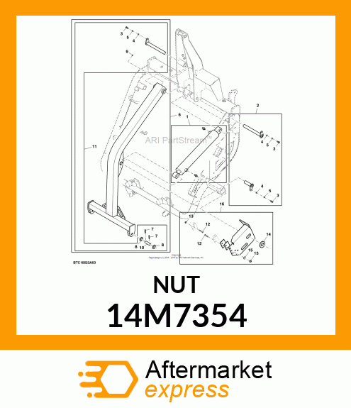 NUT, METRIC, HEX PREVAILING TORQUE 14M7354