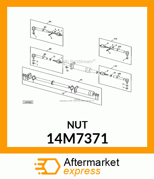 NUT, METRIC, HEX PREVAILING TORQUE 14M7371