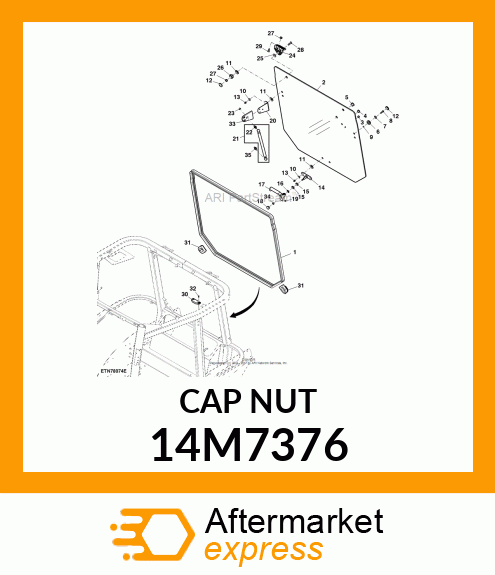 NUT, METRIC, HEX CROWN, SELF LOCKIN 14M7376