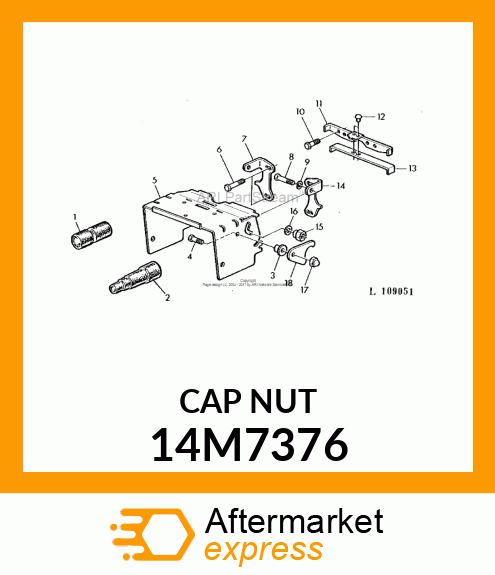 NUT, METRIC, HEX CROWN, SELF LOCKIN 14M7376