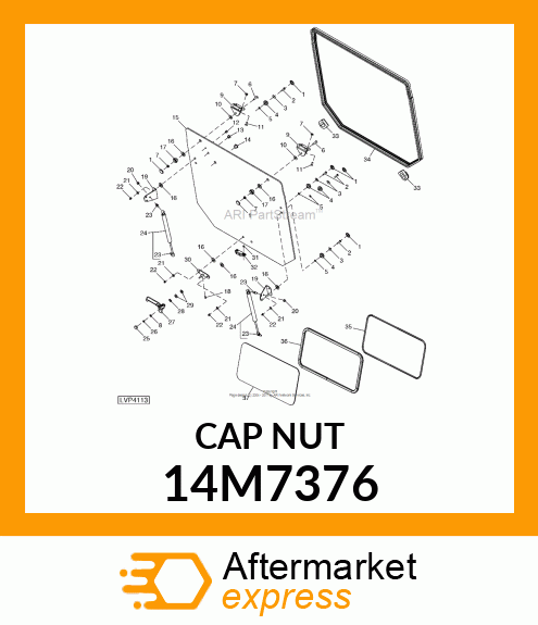 NUT, METRIC, HEX CROWN, SELF LOCKIN 14M7376