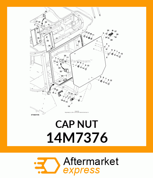 NUT, METRIC, HEX CROWN, SELF LOCKIN 14M7376