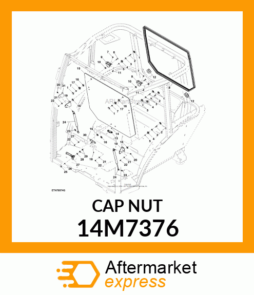 NUT, METRIC, HEX CROWN, SELF LOCKIN 14M7376