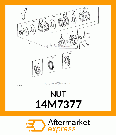 NUT, METRIC HEX SLOTTED 14M7377