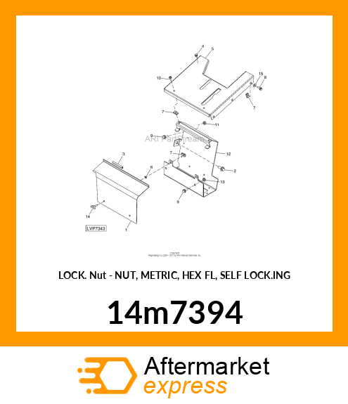 NUT, METRIC, HEX PREVAILING TORQUE 14m7394