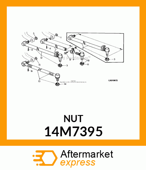 NUT, METRIC, THIN HEX CASTLE 14M7395