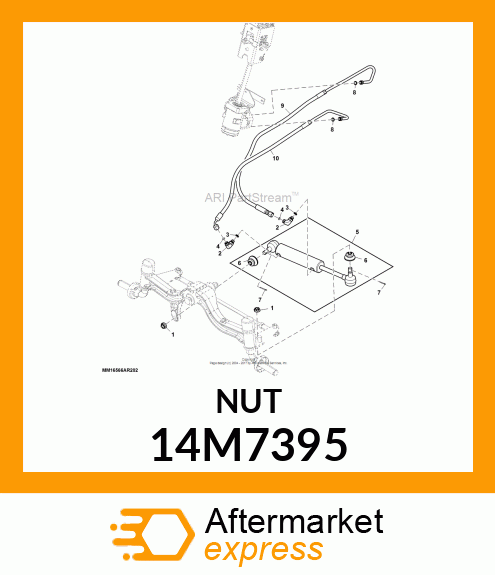 NUT, METRIC, THIN HEX CASTLE 14M7395