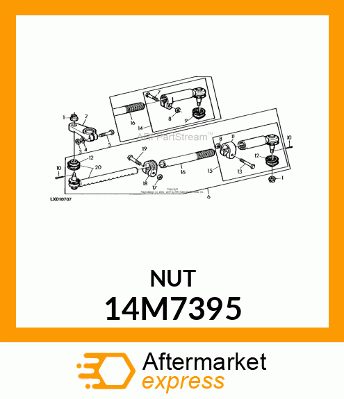 NUT, METRIC, THIN HEX CASTLE 14M7395