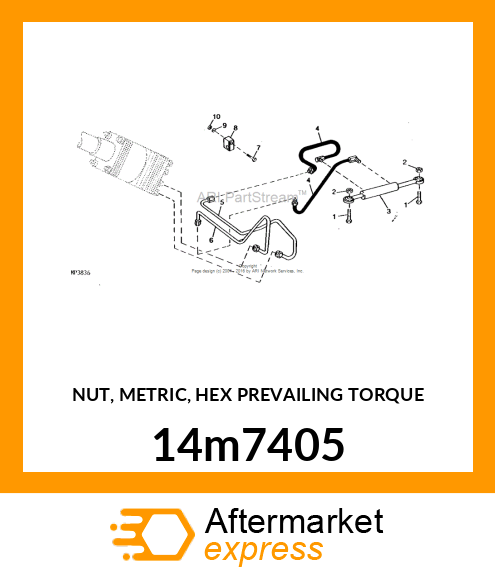 NUT, METRIC, HEX PREVAILING TORQUE 14m7405