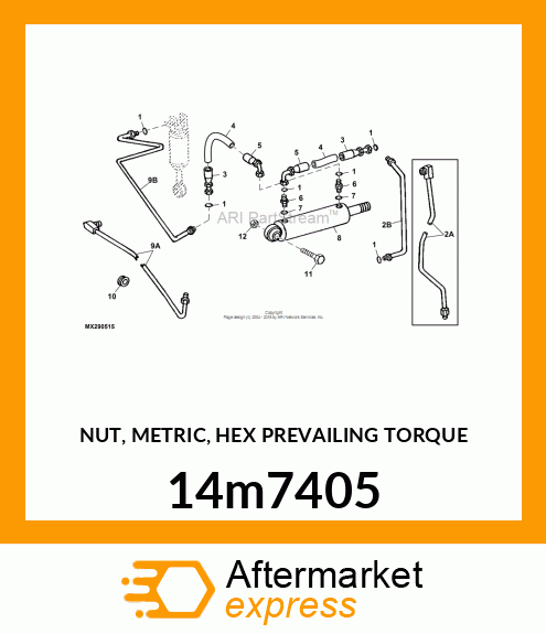 NUT, METRIC, HEX PREVAILING TORQUE 14m7405