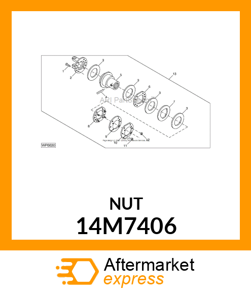 NUT, METRIC, EXTRA THICK HEX 14M7406