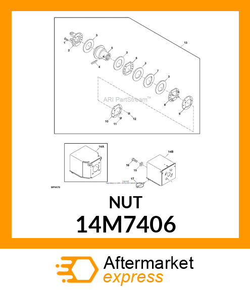 NUT, METRIC, EXTRA THICK HEX 14M7406