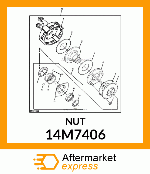 NUT, METRIC, EXTRA THICK HEX 14M7406