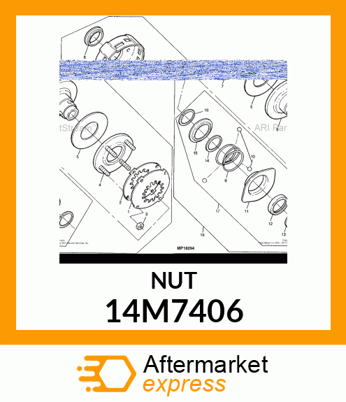 NUT, METRIC, EXTRA THICK HEX 14M7406