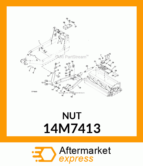 NUT, METRIC, HEX PREVAILING TORQUE 14M7413