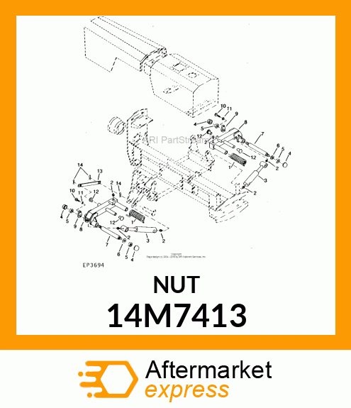 NUT, METRIC, HEX PREVAILING TORQUE 14M7413