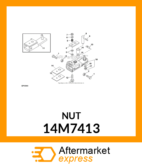 NUT, METRIC, HEX PREVAILING TORQUE 14M7413