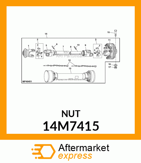 NUT, METRIC, THIN HEX 14M7415