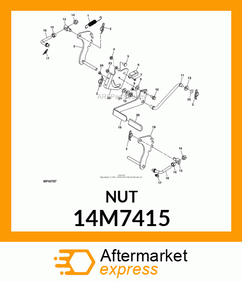 NUT, METRIC, THIN HEX 14M7415