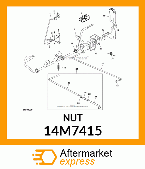 NUT, METRIC, THIN HEX 14M7415