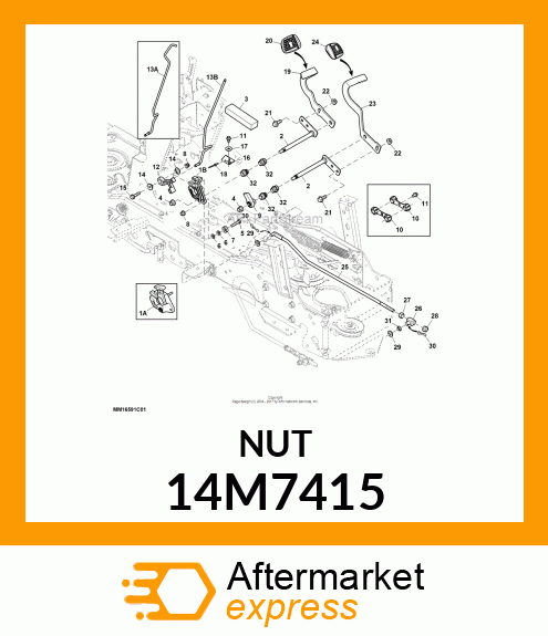 NUT, METRIC, THIN HEX 14M7415