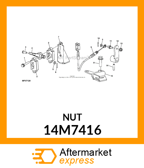 NUT, HEX FLANGE, SERRATED 14M7416