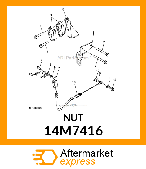 NUT, HEX FLANGE, SERRATED 14M7416