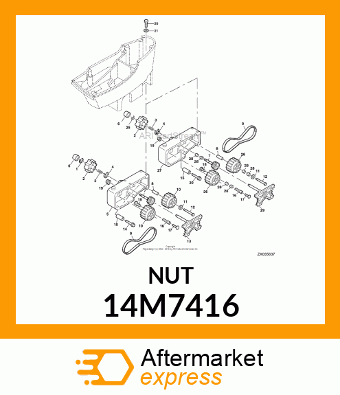 NUT, HEX FLANGE, SERRATED 14M7416