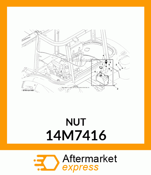 NUT, HEX FLANGE, SERRATED 14M7416