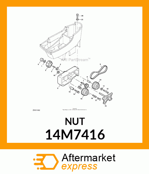 NUT, HEX FLANGE, SERRATED 14M7416