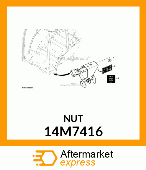 NUT, HEX FLANGE, SERRATED 14M7416