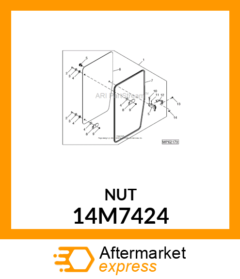 NUT, METRIC, HEX FLANGE 14M7424