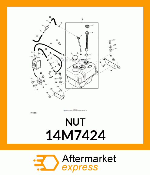 NUT, METRIC, HEX FLANGE 14M7424