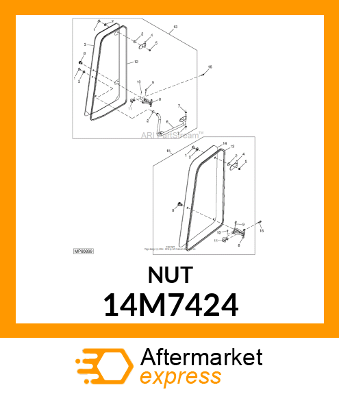 NUT, METRIC, HEX FLANGE 14M7424